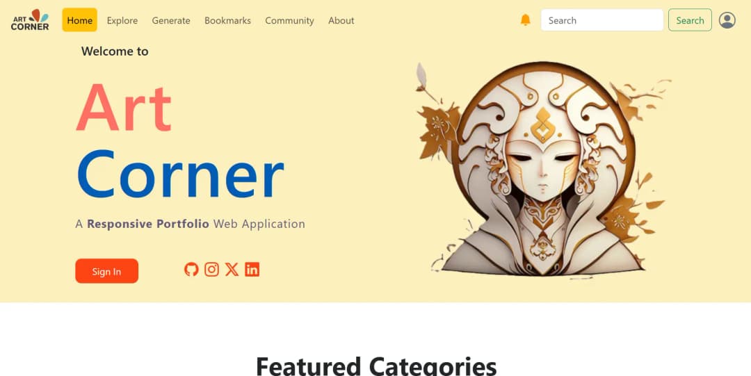 Art Corner | A Responsive Image Generation Website