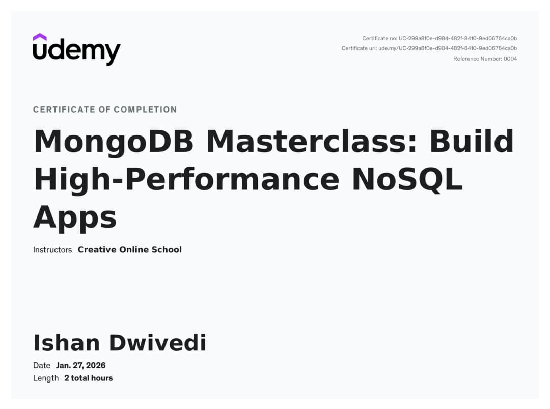 MongoDB Masterclass: Build High-Performance NoSQL Apps
