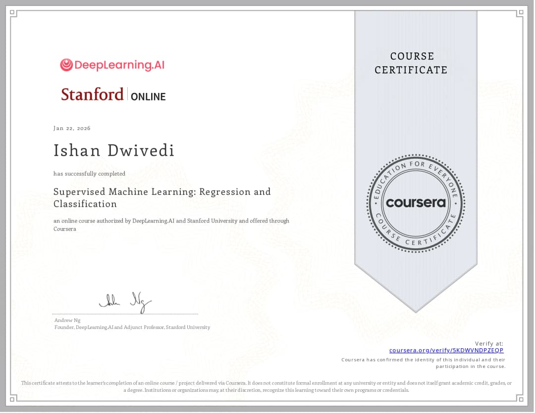 Supervised Machine Learning: Regression and Classification