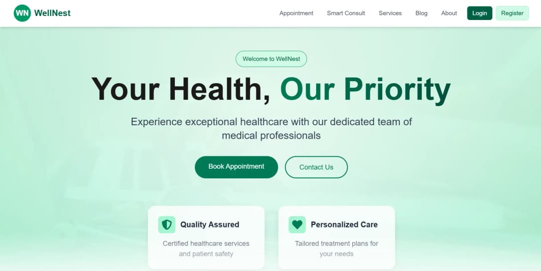 Wellnest | A Medical Appointment Booking Software