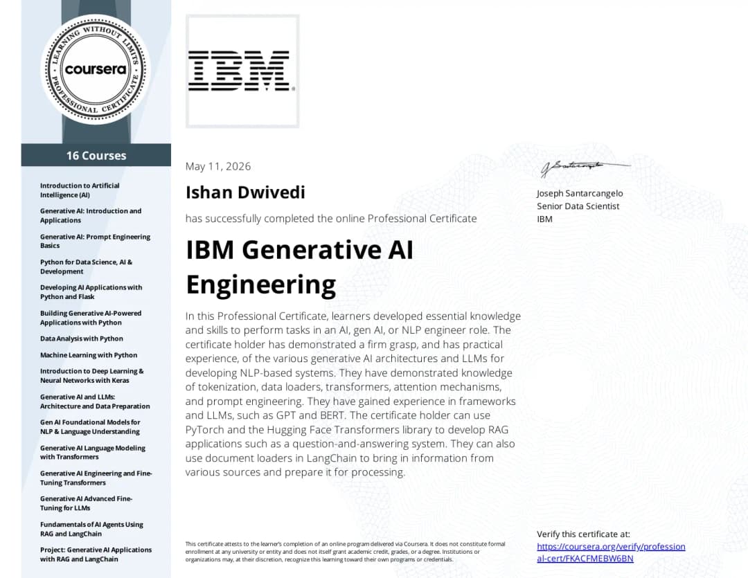 IBM Generative AI Engineering Professional Certificate